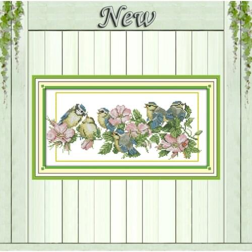 Mother go home birds flower Decor paintings counted printed on canvas DMC 11CT 14CT kits Cross Stitch embroidery needlework Sets