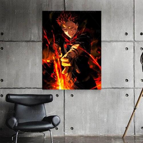 Modular Fire Jujtsu Kaisen Anime Fight Pictures Canvas Painting Wall Art Posters Print Modern Living Room Home Decor Framework
