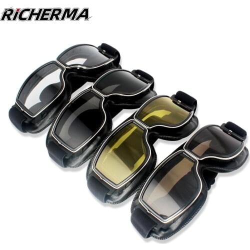 Steampunk Retro Motorcycle Glasses Anti-glare Fashion Aviator Glasses Outdoor Windproof Dirt Bike Off-road Motocross Goggles