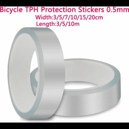 Bike Frame Stickers TPH Transparent Tape Film 3M 5M 10M For Mountain Road Bicycle Frame Protector 0.5mm Thickness