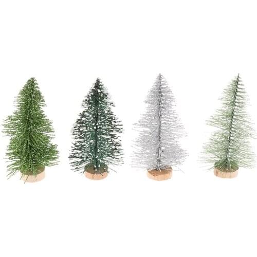 4Pcs Desktop Miniature Pine Tree Tabletop Christmas Tree Small Christmas Tree for Miniature Scenes Christmas Crafting