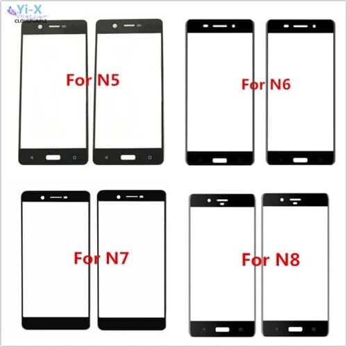 New Touch screen Panel For Nokia 3 5 6 7 8 Front Outer Glass Top Lens Touch Screen Panel N3 N5 N6 N7 N8 Replacement Parts