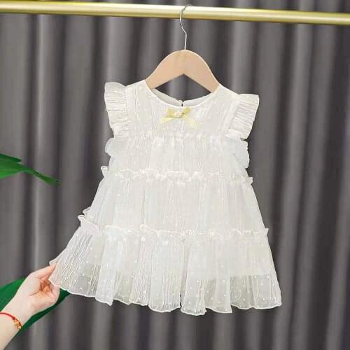 2021 NEW Summer Kid Girls Dress White Lace Ruffles A line Dresses For Girls Clothing Costumes