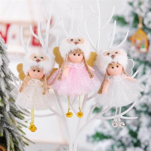 Plush Christmas Angel Doll Merry Christmas Deocraions for Home Noel Tree Decor Xmas Navidad Ornaments New Year 2021 Kids Gifts