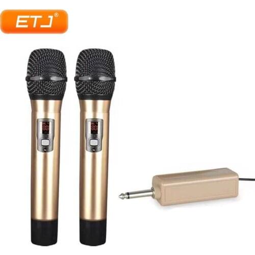 Portable Karaoke UHF Wireless Microphone Double Handheld Dynamic 2 Handheld Microphone With Carrying Box Q2