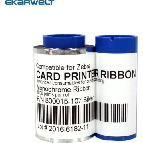 800015-107 Zebra iSeries ID Card Printer Uses Silver Monochrome Band 1000 Print p310i P430I p330i p420i p520i