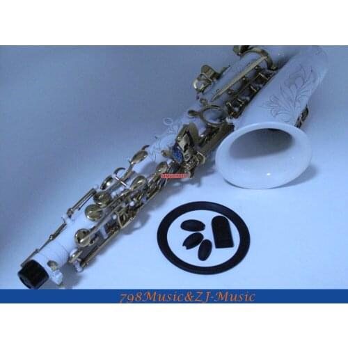 Professional White Lacquer Alto Saxophone Sax High F# Abalone Shell Key With Case FREE LORICO ACCESSORY
