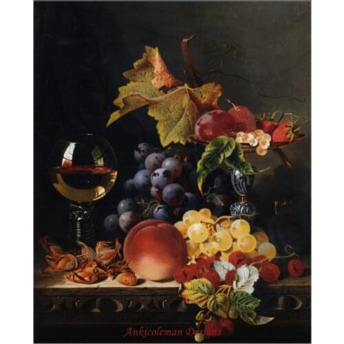 Needlework for embroidery DIY DMC High Quality - Counted Cross Stitch Kits 14 ct Oil painting - Fruit and Wine
