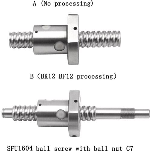 Ballscrew SFU1604 length 250mm ball screw with flange single nut or BK12 BF12 end machined CNC parts