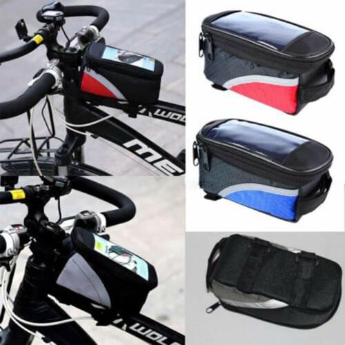 3 Colors Cycling Bicycle Front Frame Pannier Tube Bag Waterproof Mobile Phone Pouch Holder Mountain Bike Mtb Bags