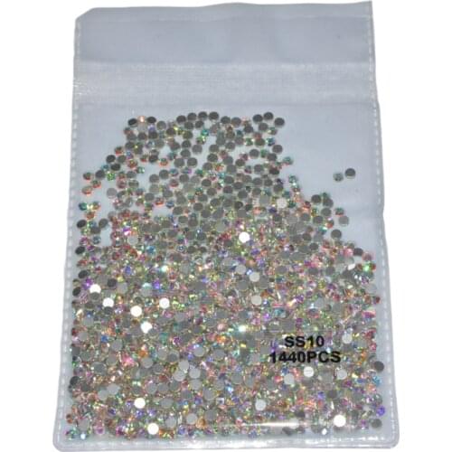 Super Glitter SS3-S10 Rhinestones for Nails Crystal AB 3D Non Hotfix Flatback Glass Strass Nail Art Rhinestone Decorations