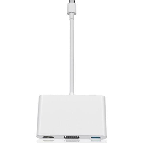 USB C Type C to HDMI-compatible Hub Type C 5 in 1 Adapter with USB 3.0 Usb C VGA 3.5mm Audio Ports 4K High Speed 5Gbps