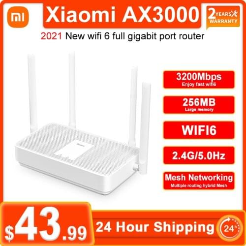Xiaomi Redmi AX3000 Router Gigabit WIFI6 2.4Ghz Dual-Band 5G Wireless Wifi6 Mesh Network Extender 4 High Gain Antennas