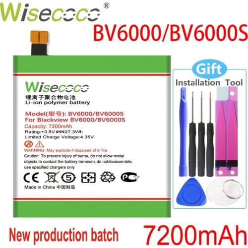 WISECOCO BV6000 Battery For Blackview BV6000 BV6000S Mobile Phone 7000mAh Battery With Tracking Number