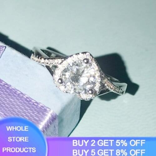 YANHUI 100% Whole Solid 925 Silver Heart Shaped Wedding Rings For Women Luxury Elegant Zircon Engagement Ring Jewelry Party Gift