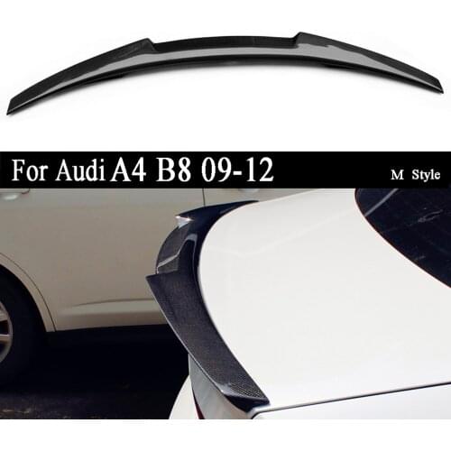 For Audi A4 B8 2009 2010 2011 2012 Carbon Fiber Rear Spoiler Trunk Lip Wing M Style