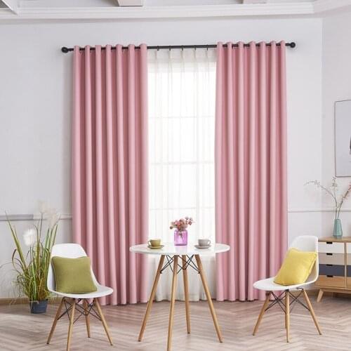 90% Shading Modern Nordic Style Curtain Solid Color High-precision Cloth Blackout Curtains for Living Room Hotel Kitchen Room