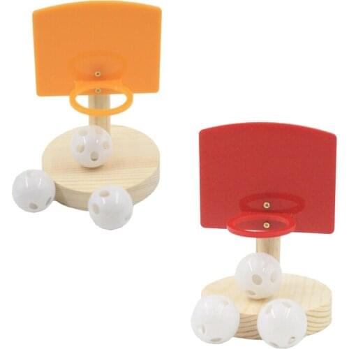 Pet Birds Chew Toys Parrot Basketball Hoop Props Parakeet Bell Balls Puzzle Gift E7CB