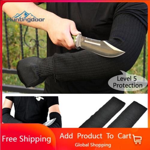 1 /2 Pair Cut-Resistant Arm Guard Sleeve Outdoor Work Safety Protection Product Black Anti-cutting Protective Glove Sleeves