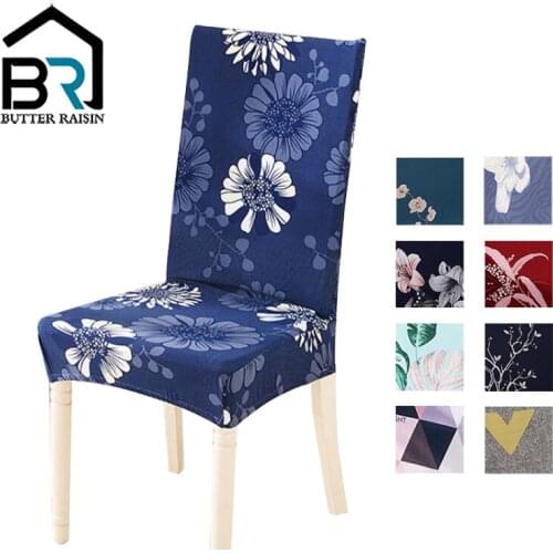 1PC Print Chair Cover Dining Elastic Chair Covers Spandex Stretch Slipcovers Banquet Hotel Home Anti-dirty Removable 1/4/6piece