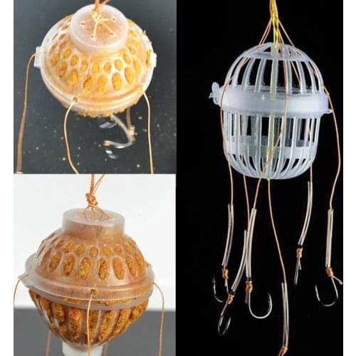 1Pcs Fishing Hooks Explosion Baits Cage Basket Feeder Holder Fishhook Anzol Tackle Carp Accessories Tools