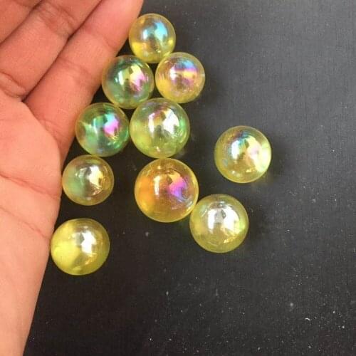 10 pcs small beautiful yellow Aura Ball Quartz Crystal Sphere Beads Metaphysical Healing Stone for jewelry making wholesale