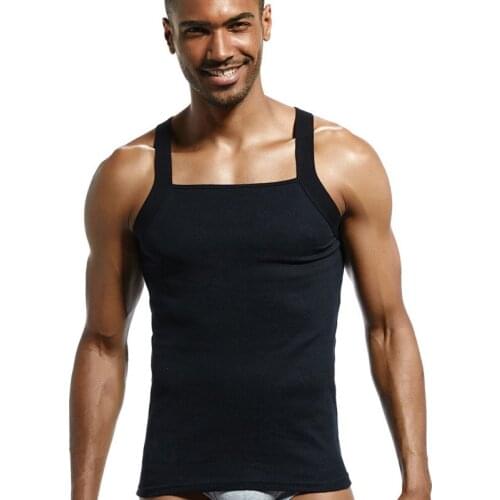 100% Cotton Mens undershirt Slim Fit Men Underwear Clothing Bodybuilding Undershirts Fitness Tops Tees Lifting Vest Underwears