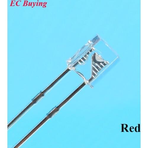EC Buying 100pcs 2X3X4 LED RedTransparent DC Rectangle LED-Light Emitting Diode 2 * 3 * 4 mm Ultra Bright Bulb