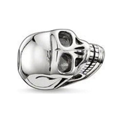 100% 925 Sterling Silver 9mm Small Skull Karma Beads Thomas Style DIY Bead Ts Jewelry Making Fit Bracelet Necklace for Women Men