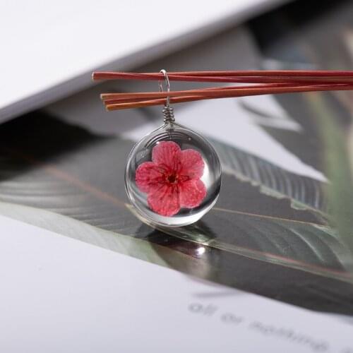 18# with hook Solid Real Dried Flower Spherical Glass Ball Glass beads #IY426