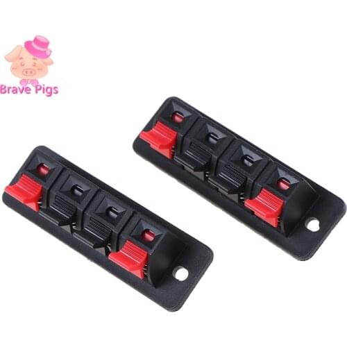 2Pcs Plastic 4 Positions Connector Terminal Push In Jack Spring Load Audio Speaker Terminals Breadboard Clip