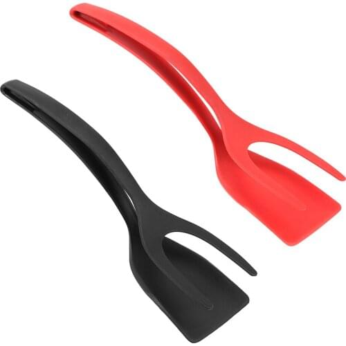 2 in 1 Non Stick Grip Pancake Spatula Food Flip Fried Egg Tong Toast Bread Flip Spatula Cooking Tools Home Kitchen Accessories