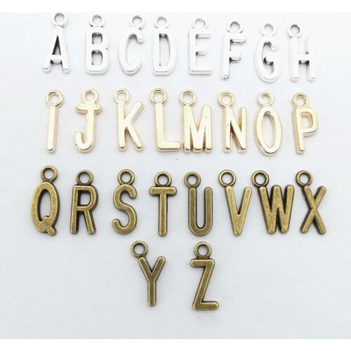 26 Pieces/lot 16.5mm Antique Silver Color Diy Metal Alphabet Charm 26 Letters Initial Charms
