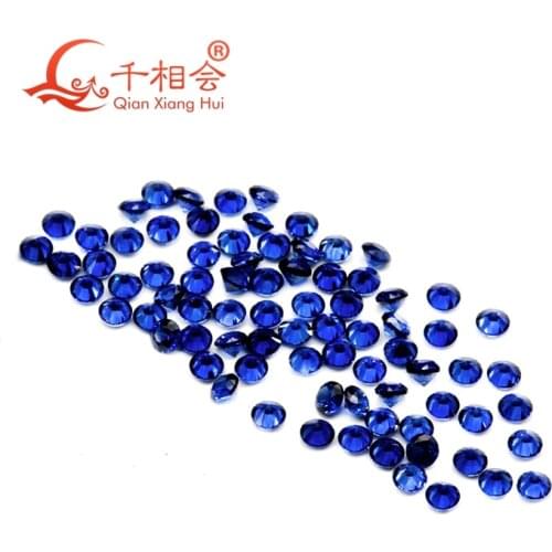 34# 35# 2.1mm to 3mm blue sap phire color round shape syntheitc corundum 50pcs per bag