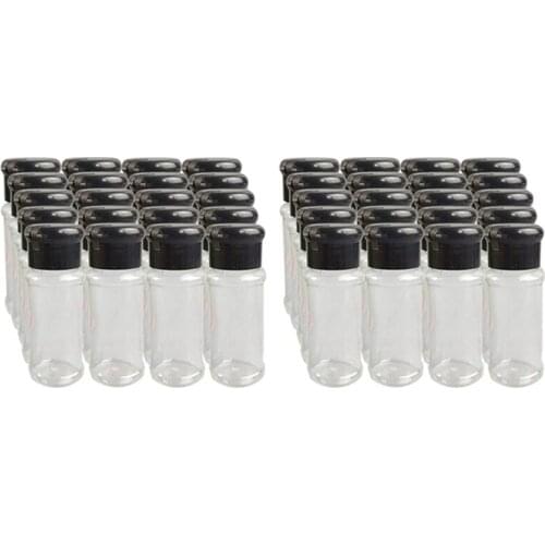 40Pcs/Set 100Ml Spice Salt Pepper Shakers Black Seasoning Jar Can Pepper Bottle Barbecue Condiment Kitchen Gadget Tool