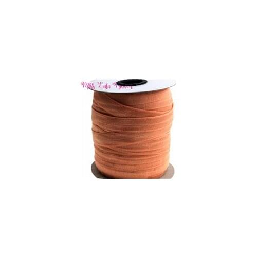 5/8"16mm peach color fold over elastic ribbon solid matt foe webbing DIY handmade hair bows gift wrap decorations 50 yards