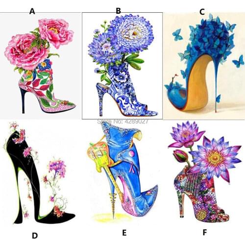 5D Diamond Painting Flowers High-heeled shoes Kit Diamond Embroidery Cross Stitch DIY Resin Rhinestone Mosaic Full Square Round