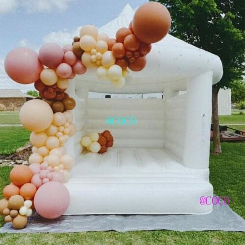 Free air ship to door!4.5x4.2m/5x4m inflatable wedding bouncer, outdoor white jumper house moonwalk house