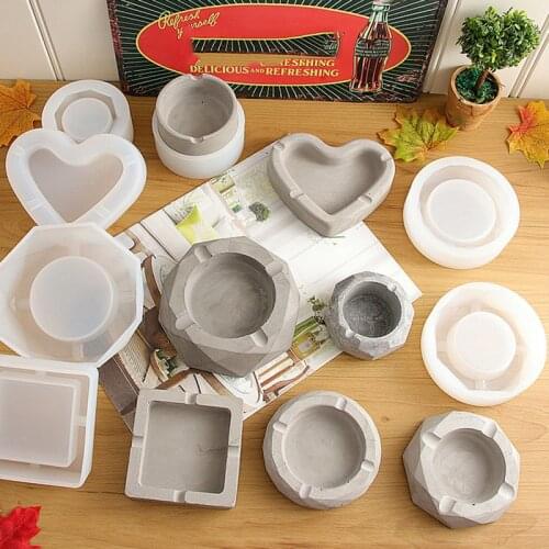 Concrete Silicone Mold Resin Ashtray Mold Gypsum Silicone Mold Cement Ashtray Mold