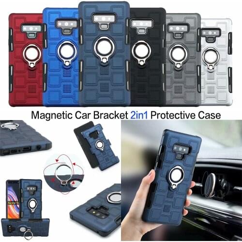 Armor Case For Samsung Note 10 9 S10+S9 S8 J2 J3 J4 J5 J6 J7 J8 A3 A5 Magnetic Car Bracket Holder Finger Ring Protective Cover