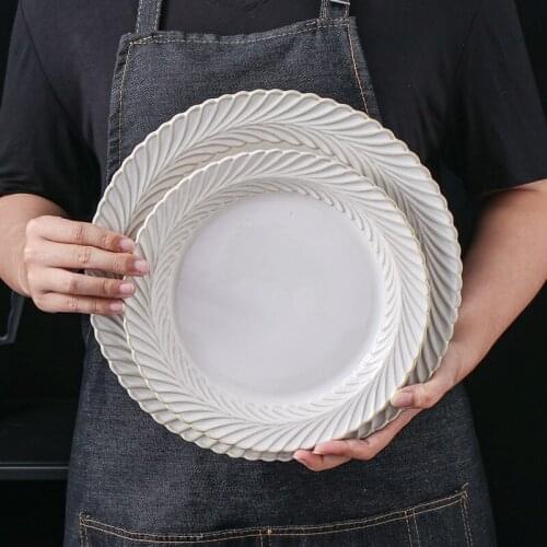 Household Ceramic Plate Porcelain Plate Dish Dessert Plate Dish Dinner Plate Dinnerware Home Kitchen Supplies