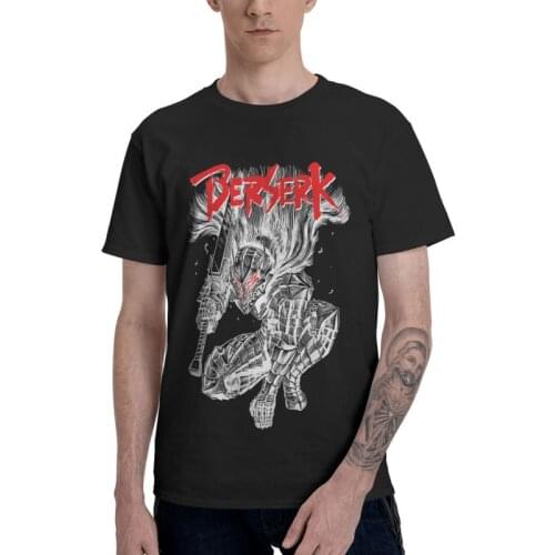 Demon Hunter Tshirt Men Leisure Tees Top Cotton T Shirt Short Sleeve Egg of the King Black Swordsman Guts Berserk T-shirt Gift