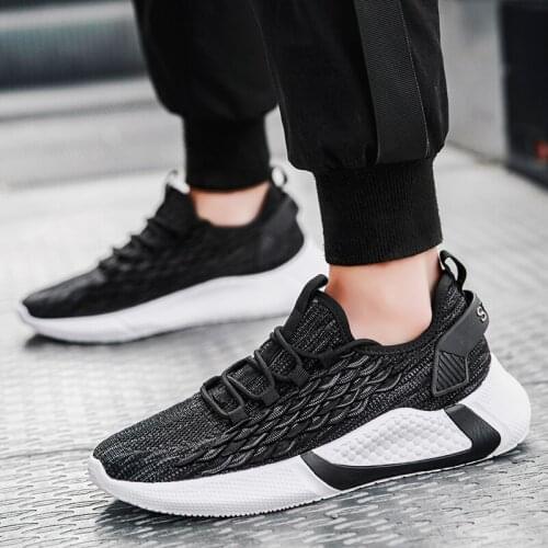 Hot informales slip sapato running comfortable Male mens Breathable sneakers-mens male white sneaker knitting s for Fashionable