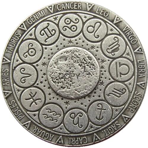 HB(123)US Hobo Morgan Dollar Skull Zombie Skeleton Silver Plated Copy Coins