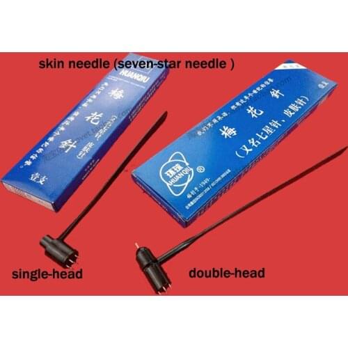 Skin needle single&double-head needle percussopunctator seven star needle acupuncture needle dispoble 50pcs/lot