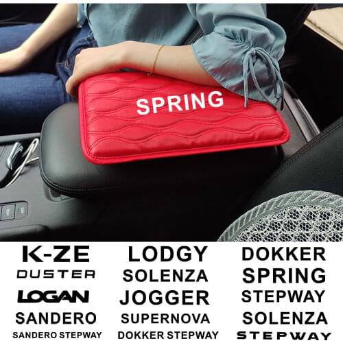 Leather Car Handrest Armrest Box Mats Cover Hand Pillow Pad For Dacia Dokker Duster Lodgy Logan Sandero Solenza Spring