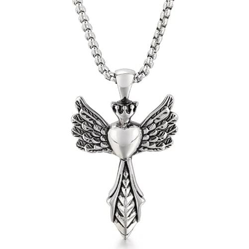 316L stainless steel creative item jewelry European and American fashion personality angel wing titanium steel mens pendant
