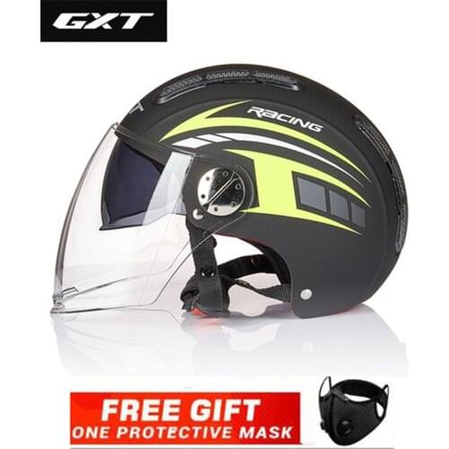 GXT Helmet Motorcycle Open Face Moto Helmet Dual Lens Moto Casco Capacetes Motorbike Casco Moto Electric Riding Helmet B