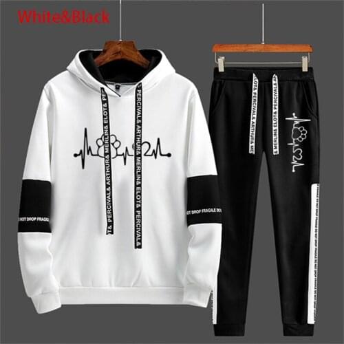 2021 Spring Mens Suit Casual Fall New Print Hoodie + Pants Tracksuit Long Hoodie Sweatshirt Harajuku Ensembles Homme Clothing