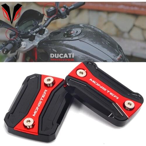 New Brake Fluid Reservoir Cover Front Cylinder Caps For DUCATI Monster 796 Hypermotard Monster 696 695 2014 2015